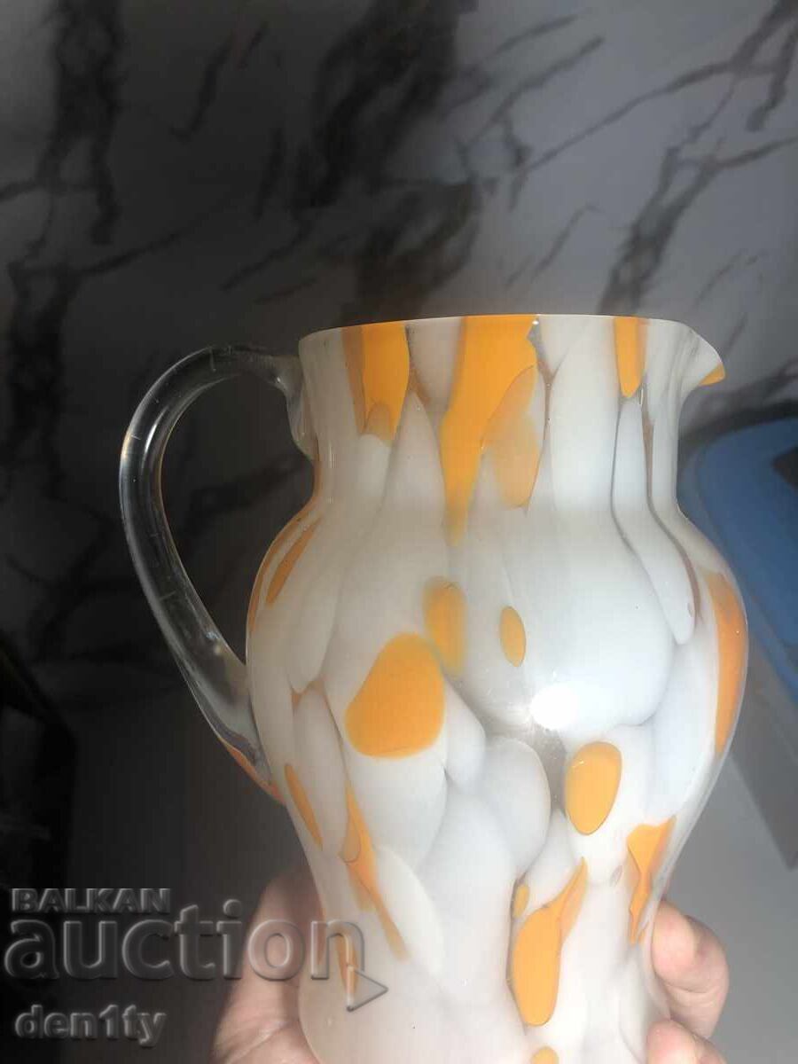 голяма стъклена кана/кана тип мурано - 5