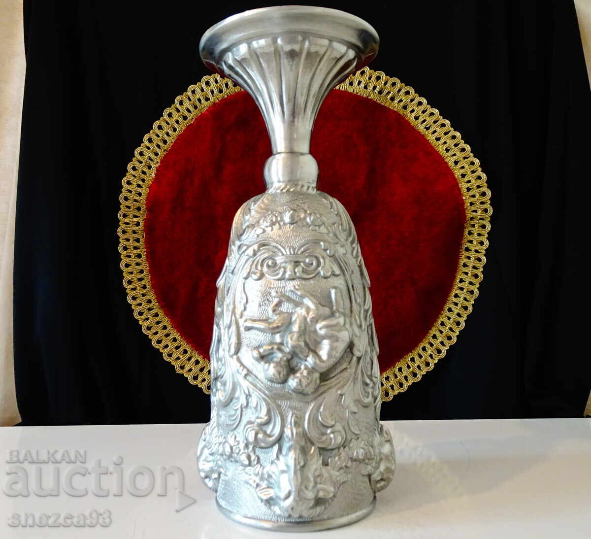 Goblet, wine glass, ram heads, angels, baroque - 6