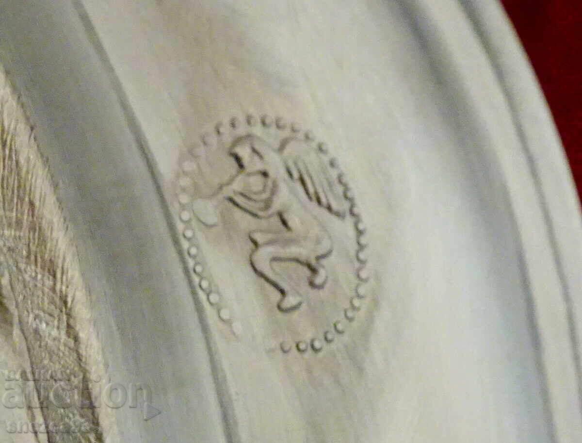 Earthenware plate panel with boar hunting in 1700 - 7