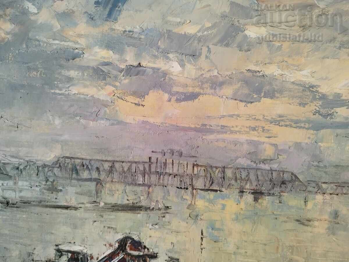 Painting "Ruse-River Station", 1970, artist K. Stanchev (1906-1988) - 5