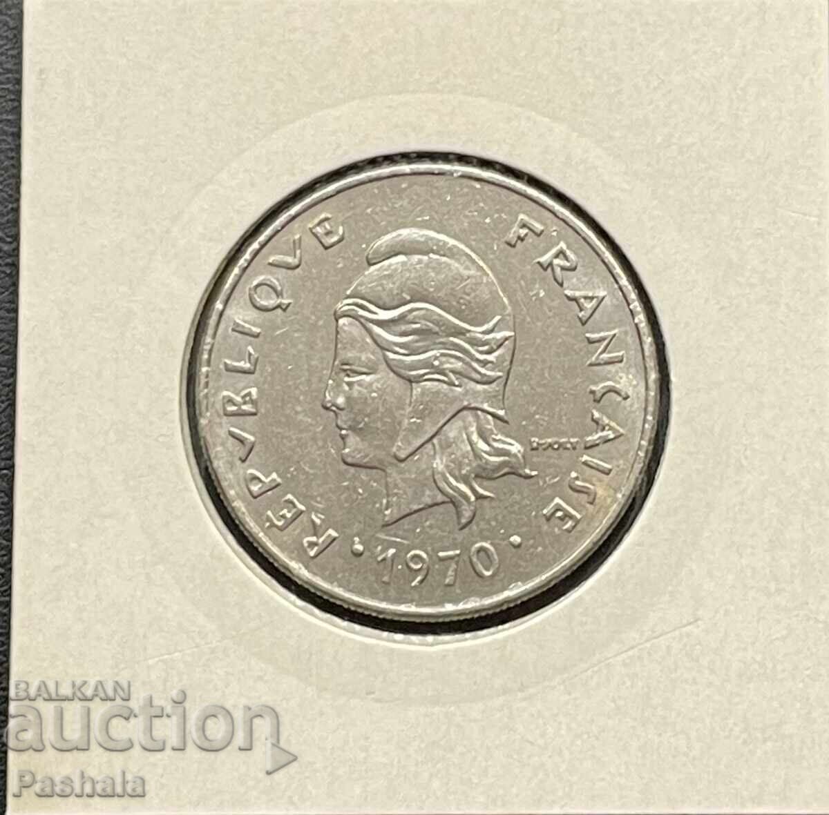 Френска Полинезия 20 франка 1970 г. с цена 6.00 лв. | € 3.07