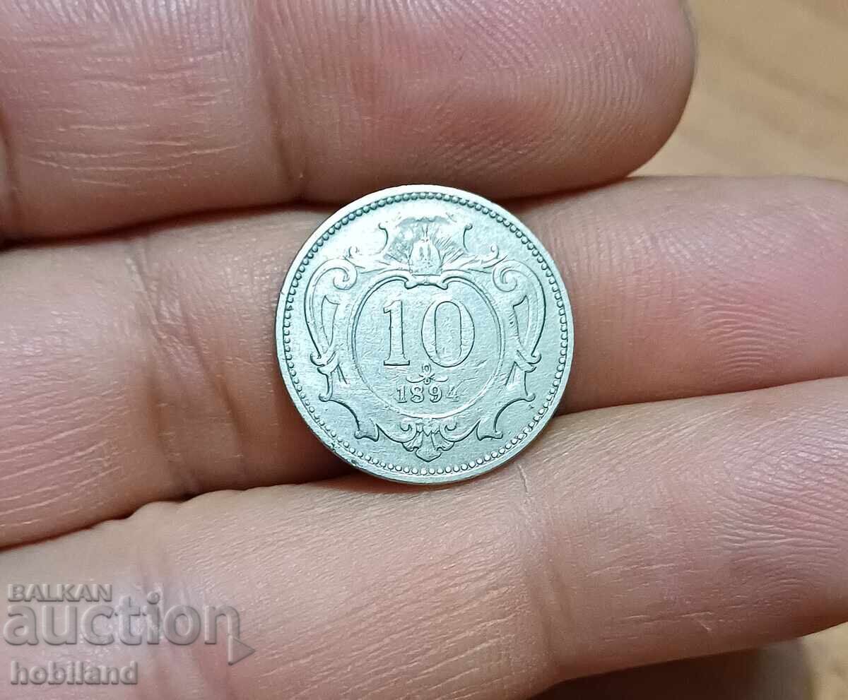 10 χέλερα Αυστρία 1894 με τιμή € 1.64 | 3.21 BGN