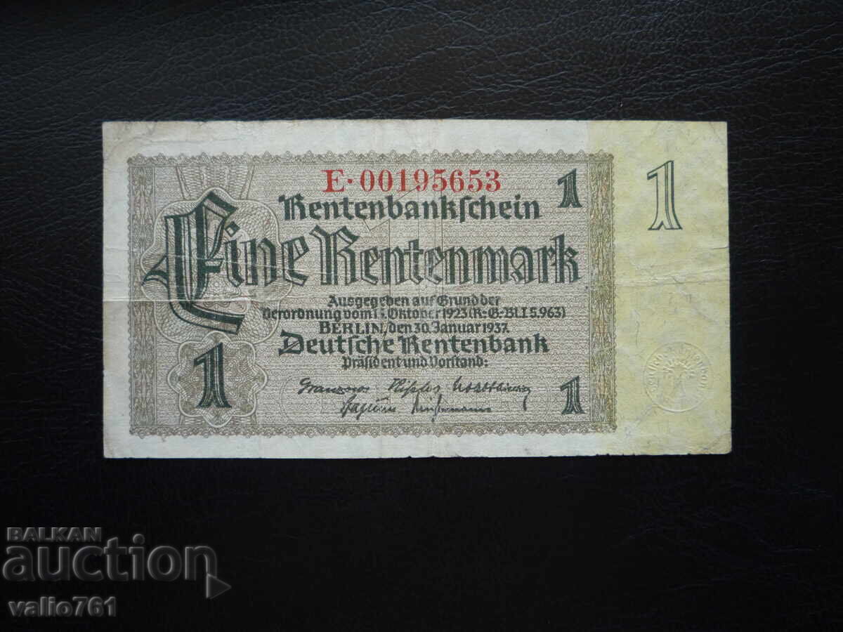 GERMANY 1 RENTEN MARK 1937
