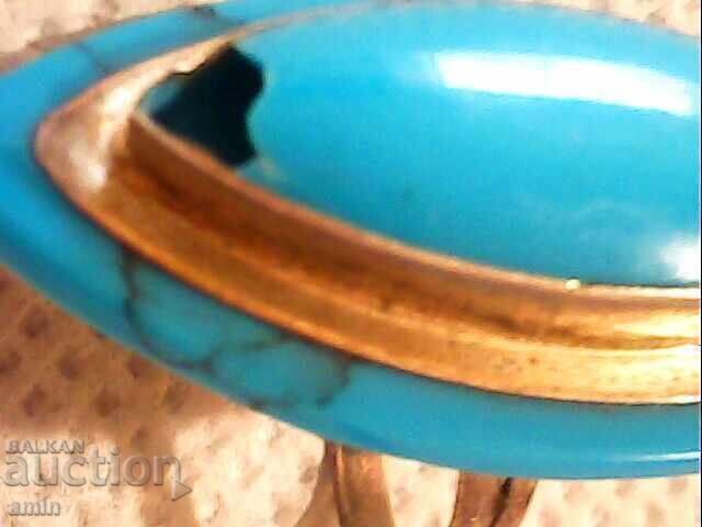 Ασημένιο δαχτυλίδι 925 με τυρκουάζ με τιμή 50.00 BGN | € 25.56