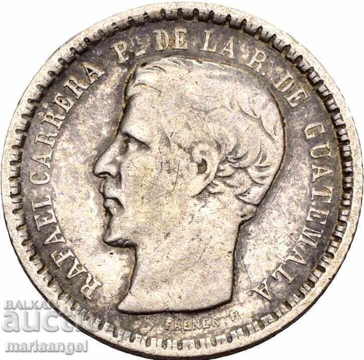 Guatemala Medio 1/2 Real 1865 mintage 57,000 pcs. - rare - 6 Guatemala Medio 1/2 Real 1865 mintage 57,000 pcs. - rare - 6