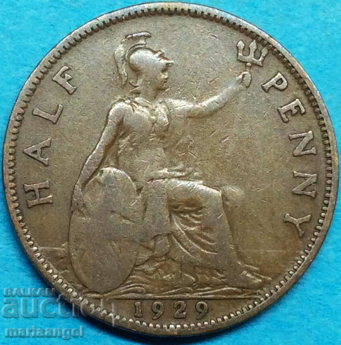 1/2 Penny Half 1929 Great Britain with price 4.00 BGN | € 2.05