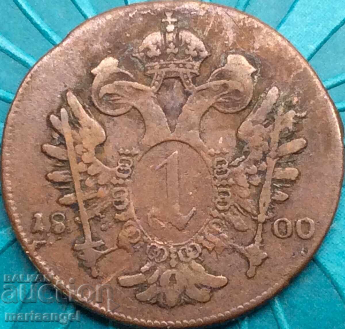 Auction  Austria 1 Kreuzer 1800 E - Karlsburg Franz II - rare