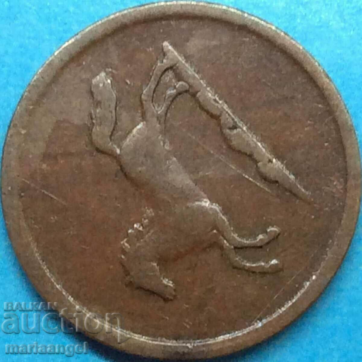 1 пфениг 1855 ''В'' Брауншвайг Германия - доста рядка - 5