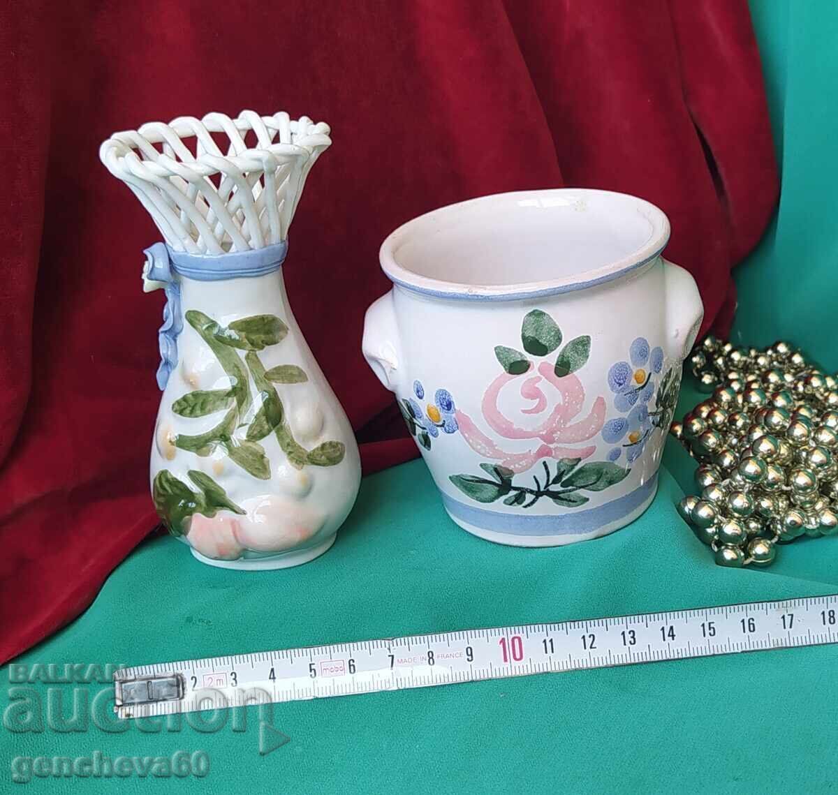 Beautiful retro porcelain vase and jar GDR with price 8.00 €