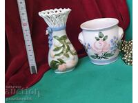 Όμορφη ρετρό πορσελάνινο βάζο και βάζο GDR