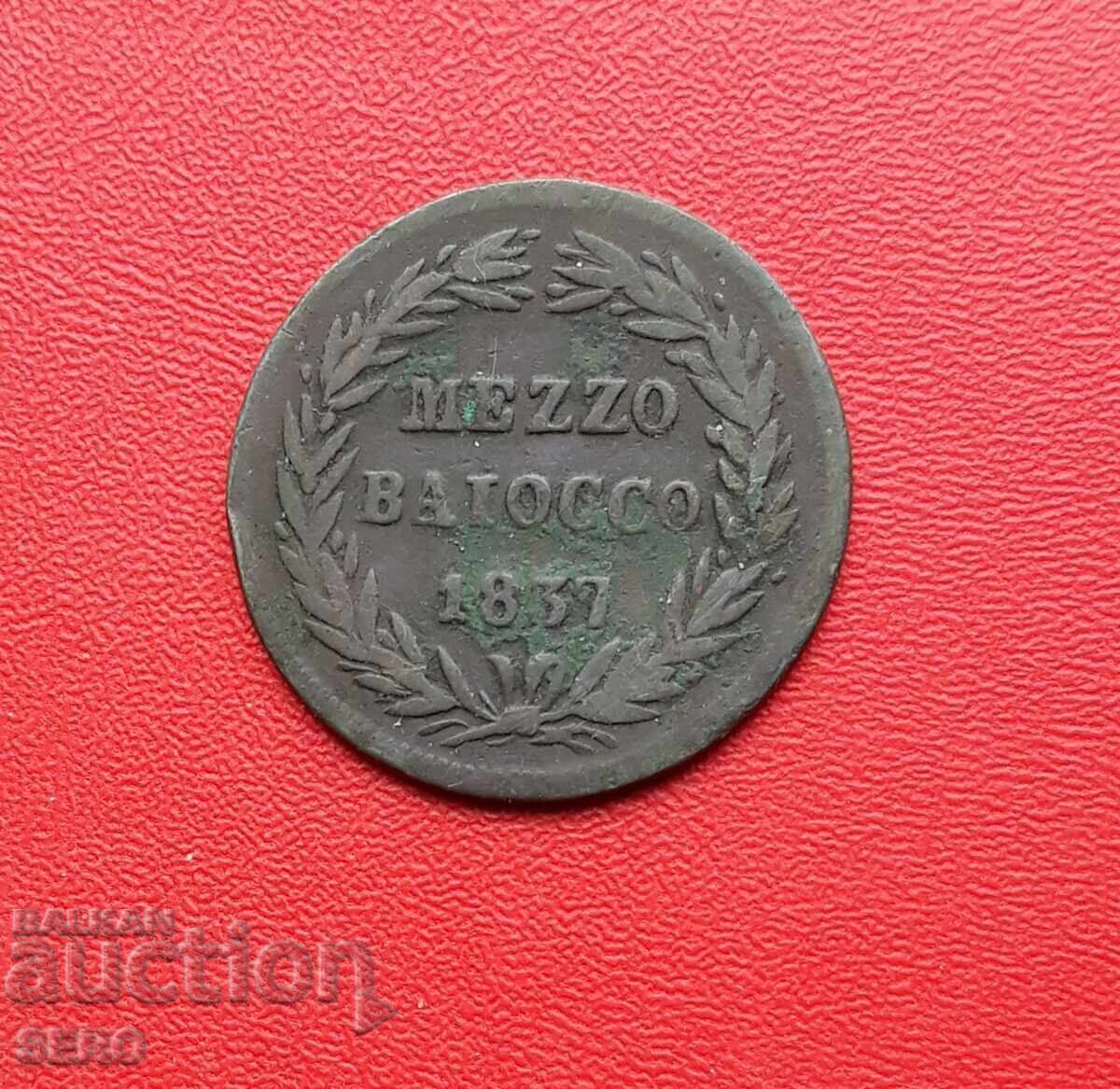 Vatican-1/2 bayocco 1837 In-Bologna