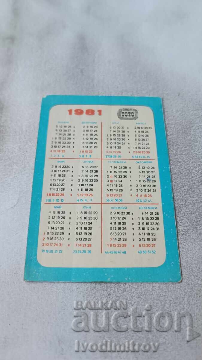 Календарче Художествена гимнастика 1981 с цена 0.85 лв. | € 0.43