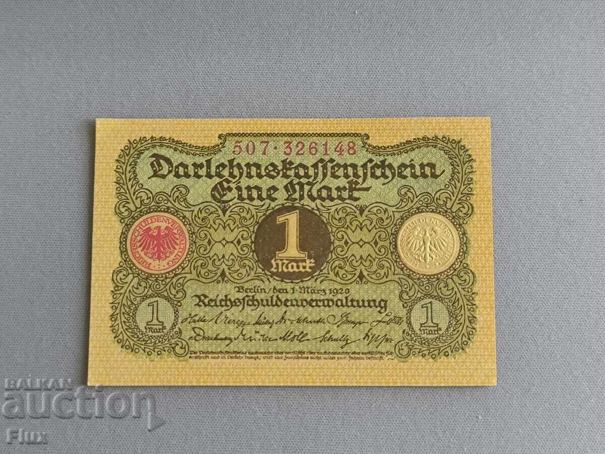 Райх банкнота - Германия - 1 марка UNC | 1920г. Райх банкнота - Германия - 1 марка UNC | 1920г.
