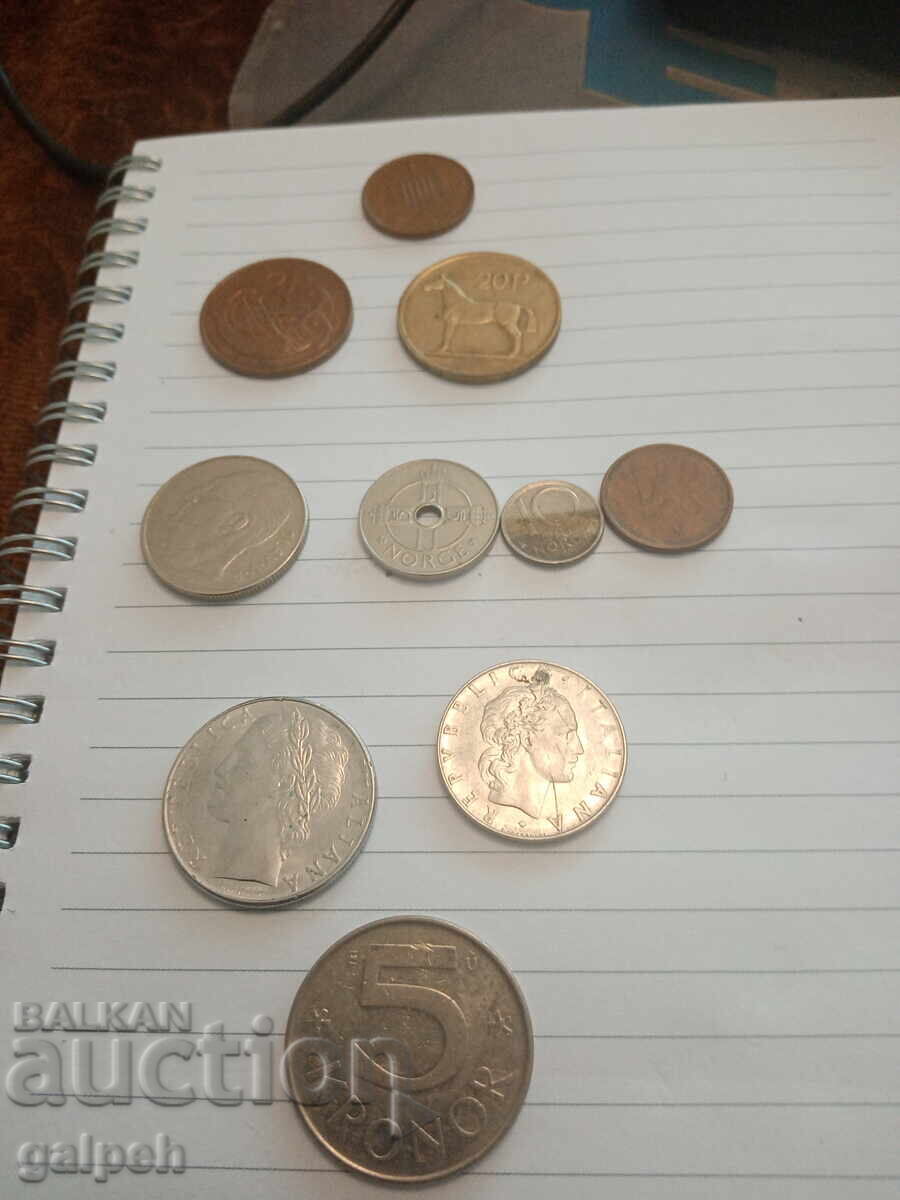 LOT COINS MIXED - 10 coins - 5