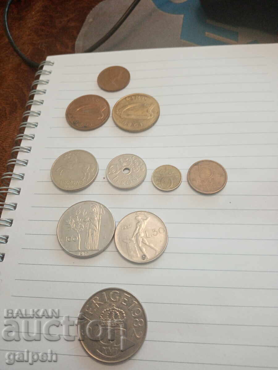 LOT COINS MIXED - 10 coins