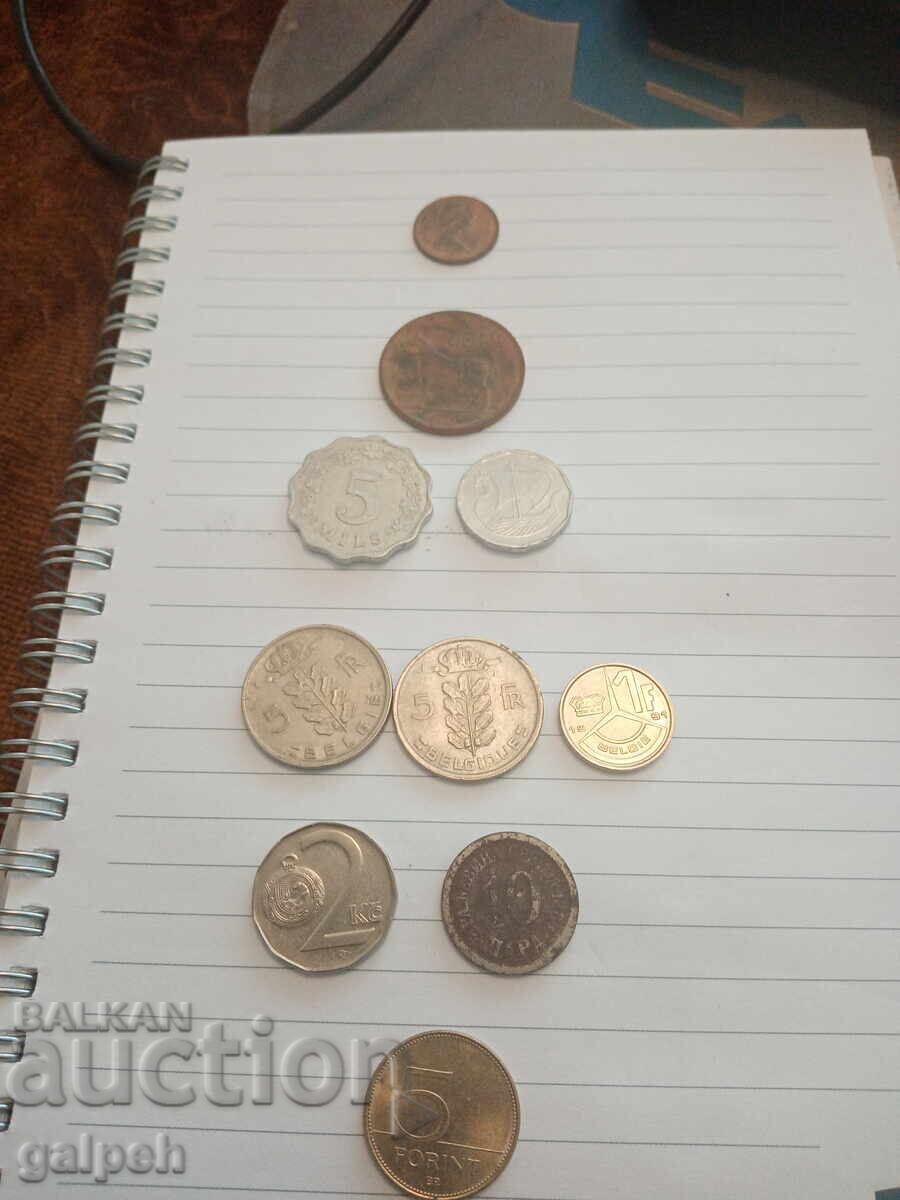 LOT COINS MIXED - 10 coins