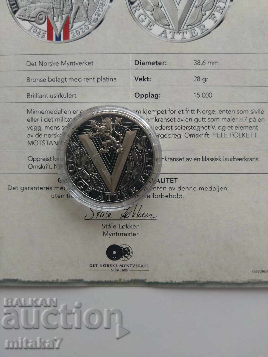 Delivery of Norwegian Medal