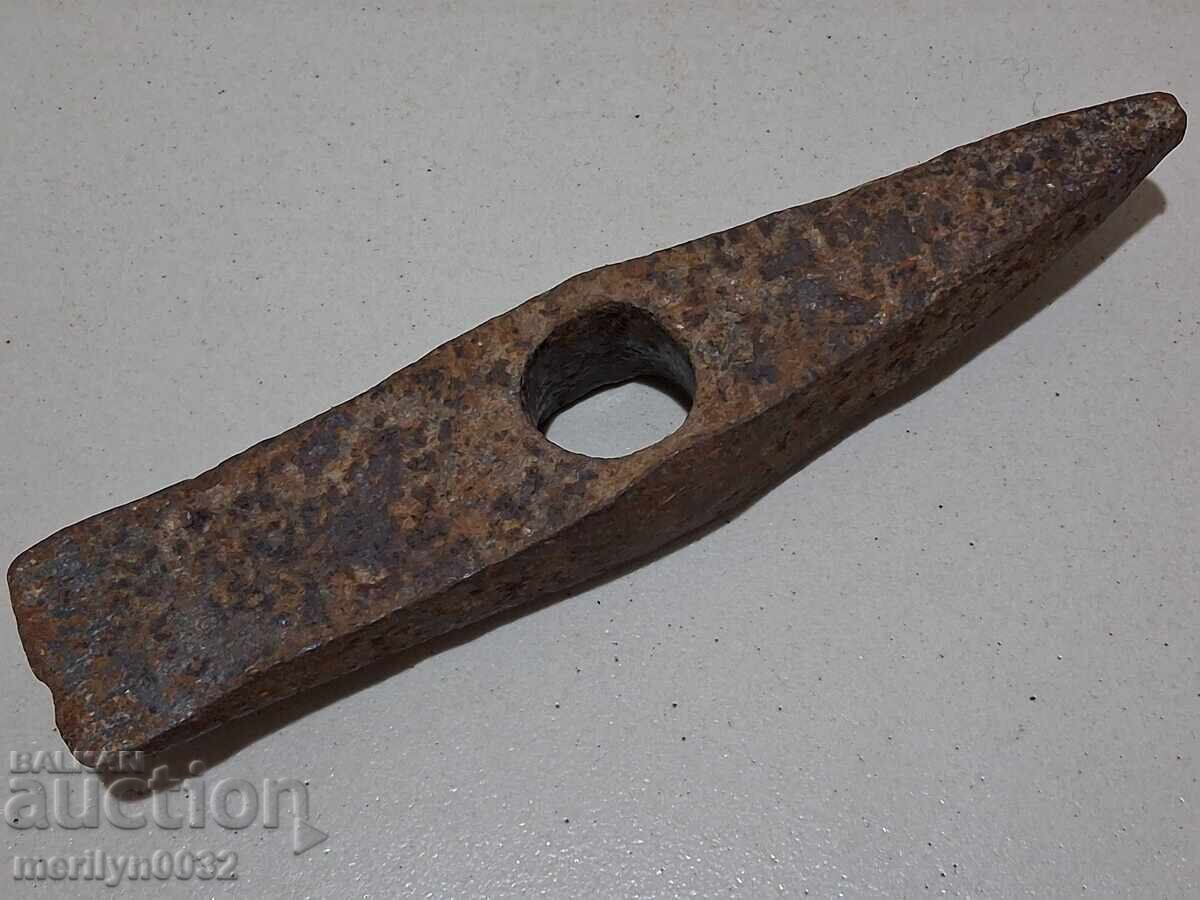 Old mason's hammer, tool, pickaxe - 5