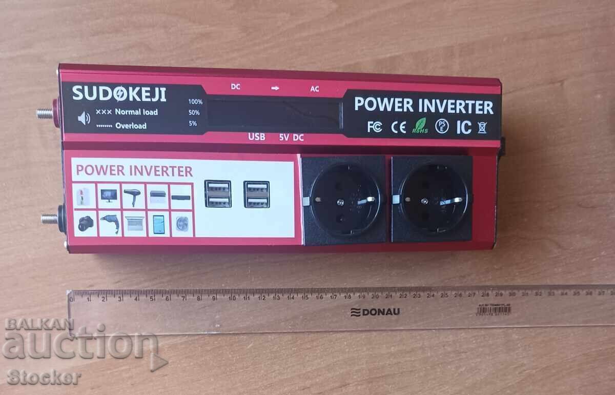 Мощен инвертор от 12v на 220v с цена € 30.00 | 58.68 лв.