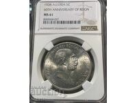 Austria 5 coroane, 1908, NGC MS61