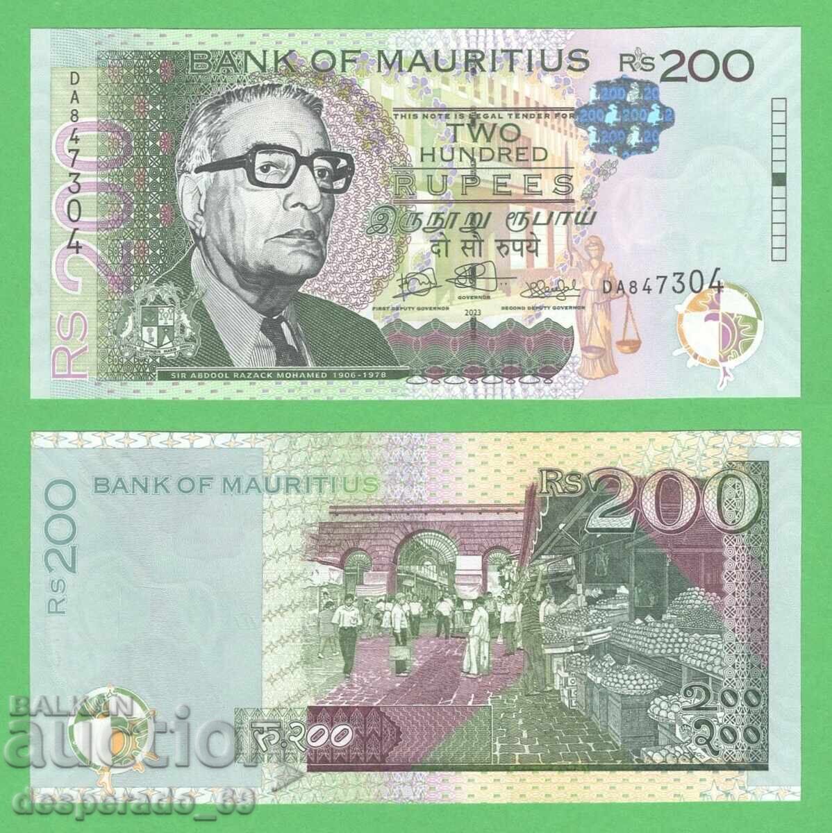 (¯`'•.¸ ΜΑΥΡΙΚΙΟΣ 200 ρουπίες 2023 UNC ¸.•'´¯)