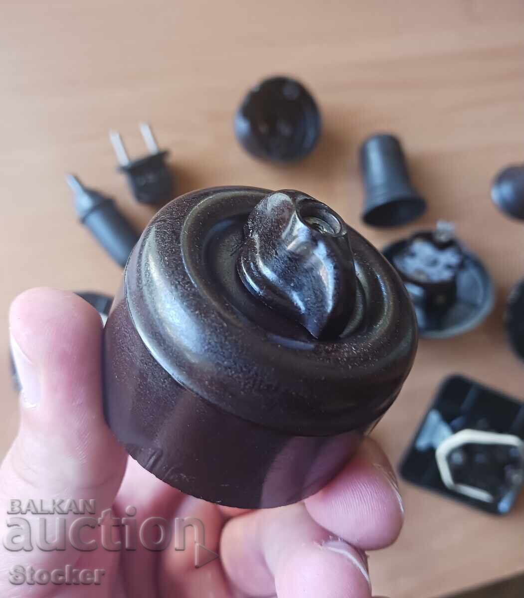 BAKELITE keys, sockets, contacts LOT - 5