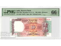 India 10 Rupees 1992 PMG 66 Pick 88a Uncirculated