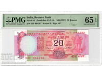 India 20 Rupees 1997 PMG 65 Pick 82i Uncirculated