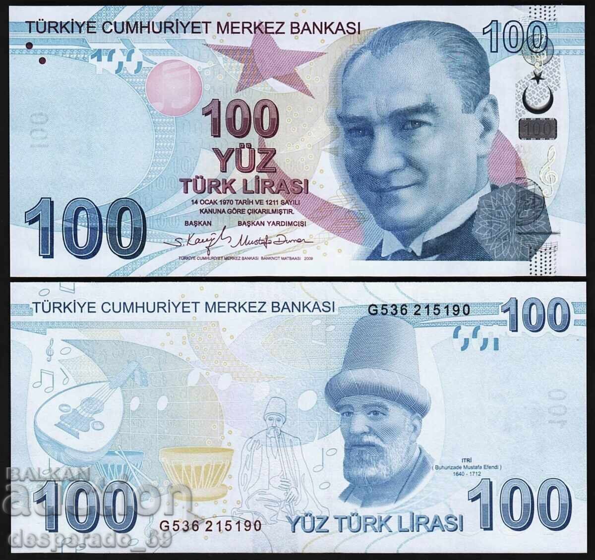Turkey 100 Lira 2009 (2024) UNC