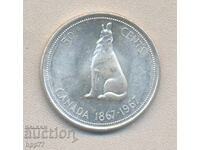 Silver coin Canada 50 cents 1967
