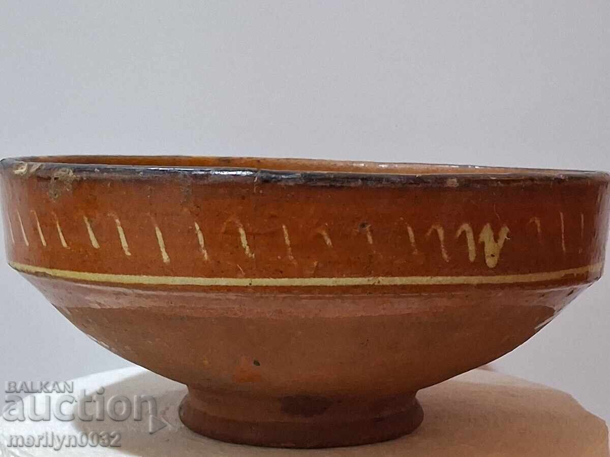 Old glazed panica bowl, rare ceramic with price 38.00 BGN | € 19.43
