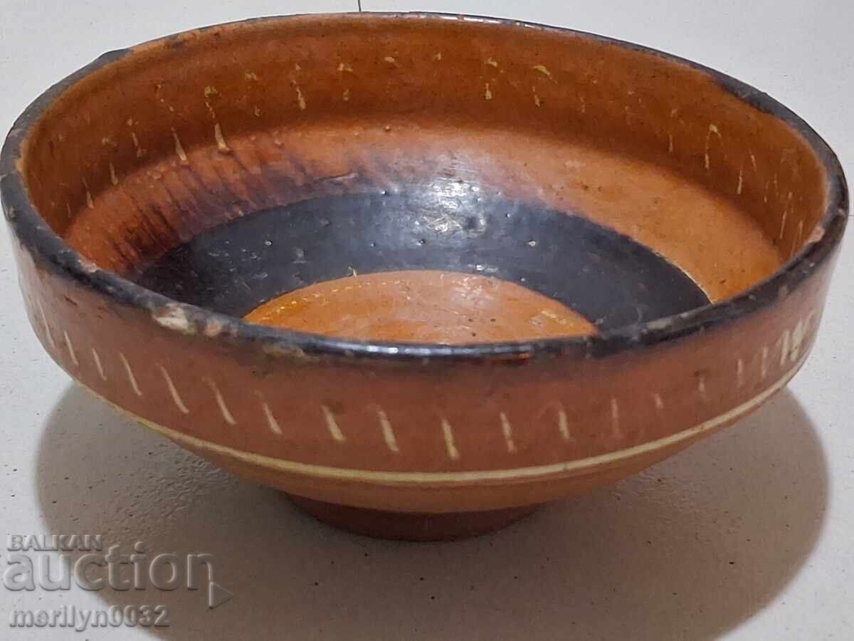Auction  Old glazed panica bowl, rare ceramic