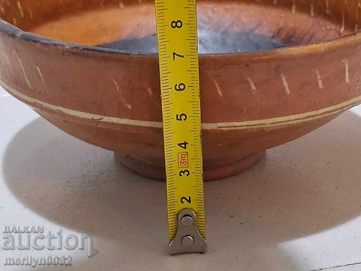 Delivery of Old glazed panica bowl, rare ceramic