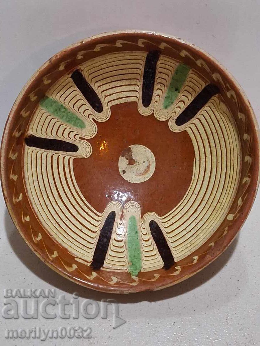 Old glazed panica bowl, rare ceramic Old glazed panica bowl, rare ceramic