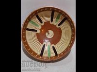 Vas veche de panica glazurata, ceramica rara