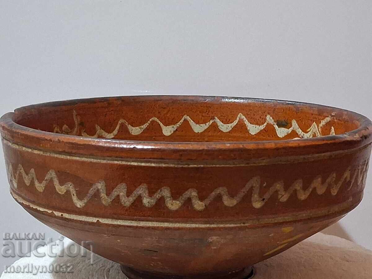 Old glazed panica bowl, rare ceramic with price 38.00 BGN | € 19.43