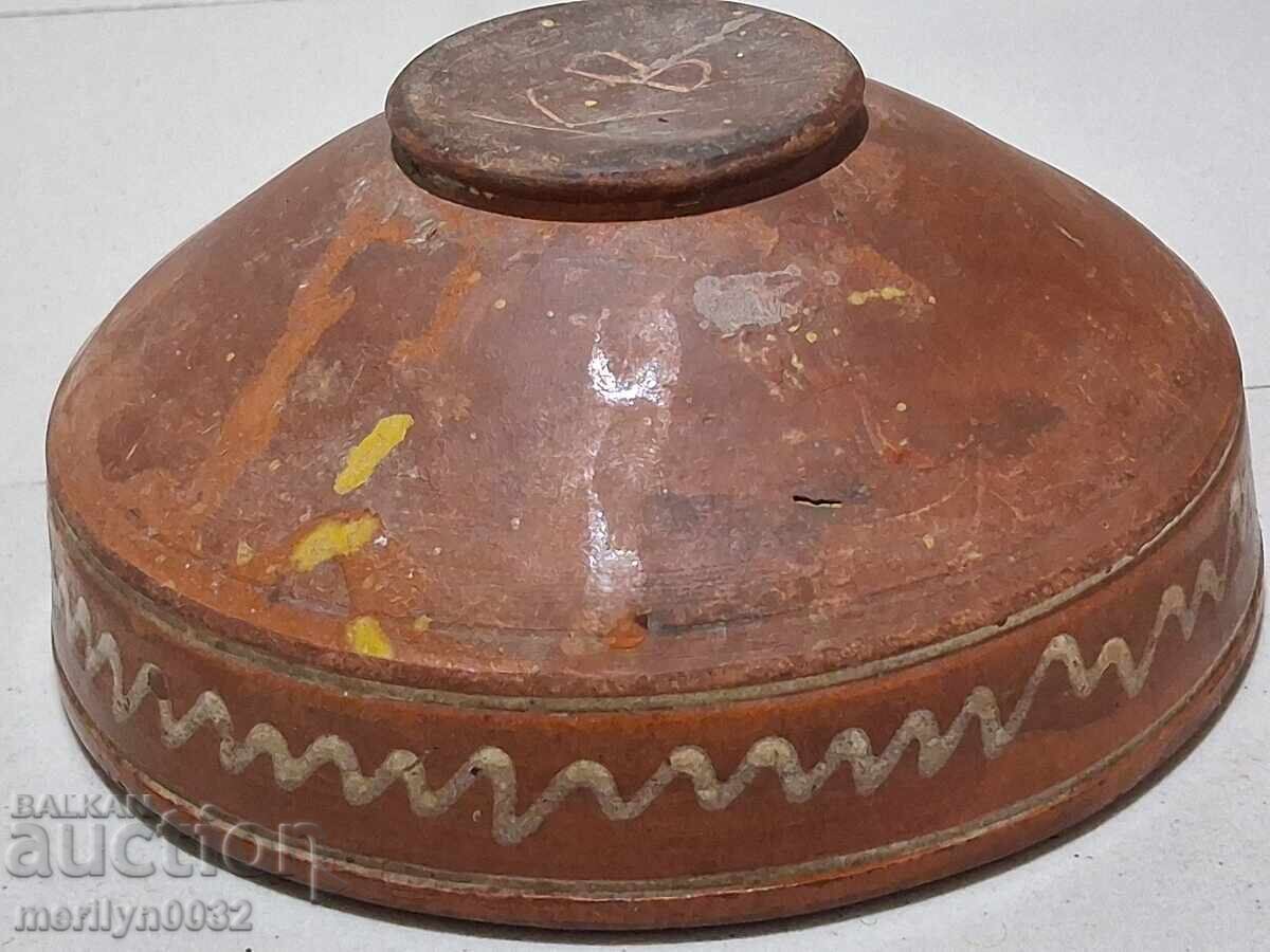 Delivery of Old glazed panica bowl, rare ceramic