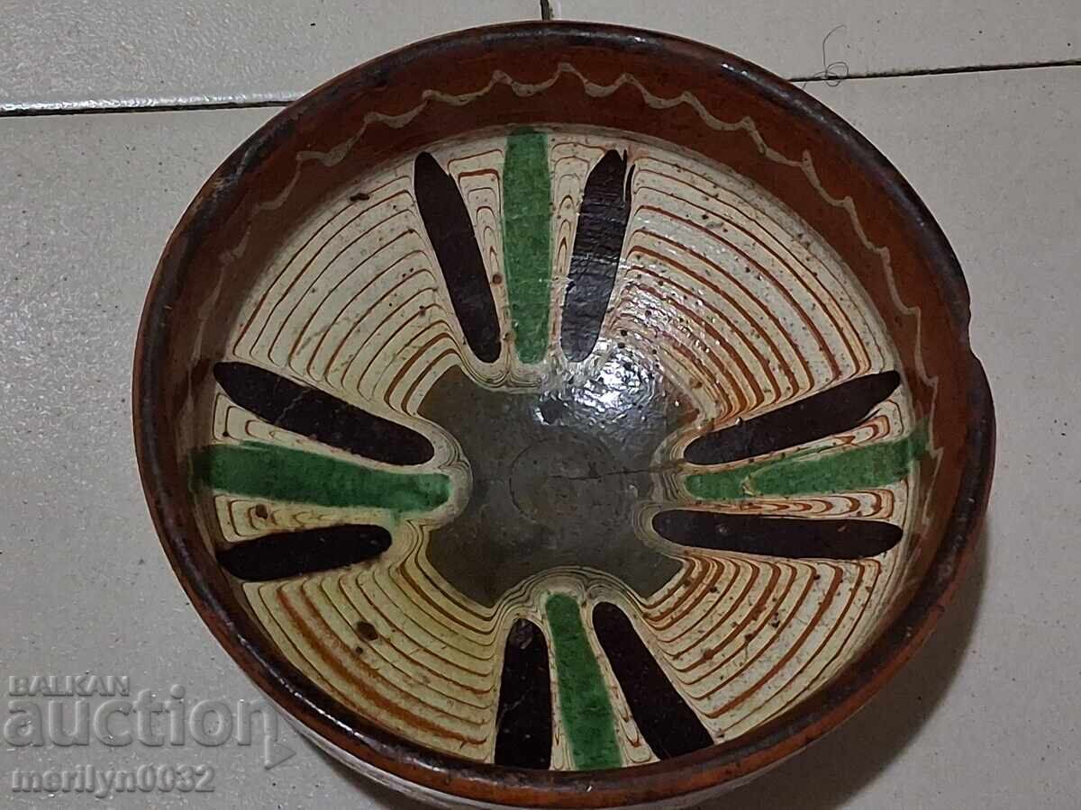 Old glazed panica bowl, rare ceramic - 6