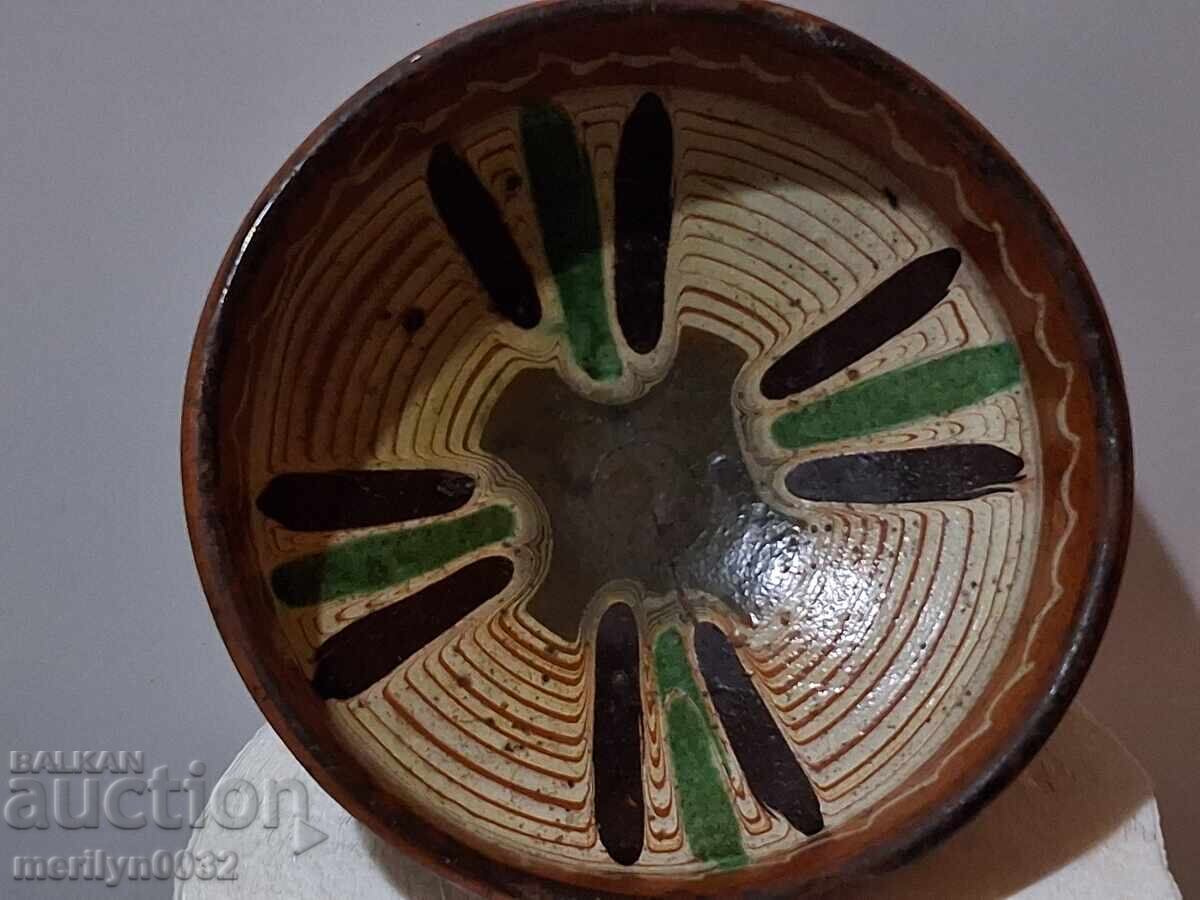 Old glazed panica bowl, rare ceramic - 7