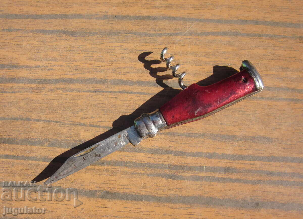 Old small pocket knife with corkscrew from socialism - 5