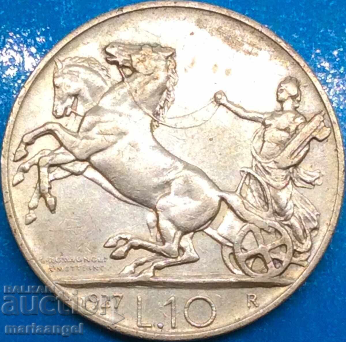 10 lire 1927 Italy 9.96g silver