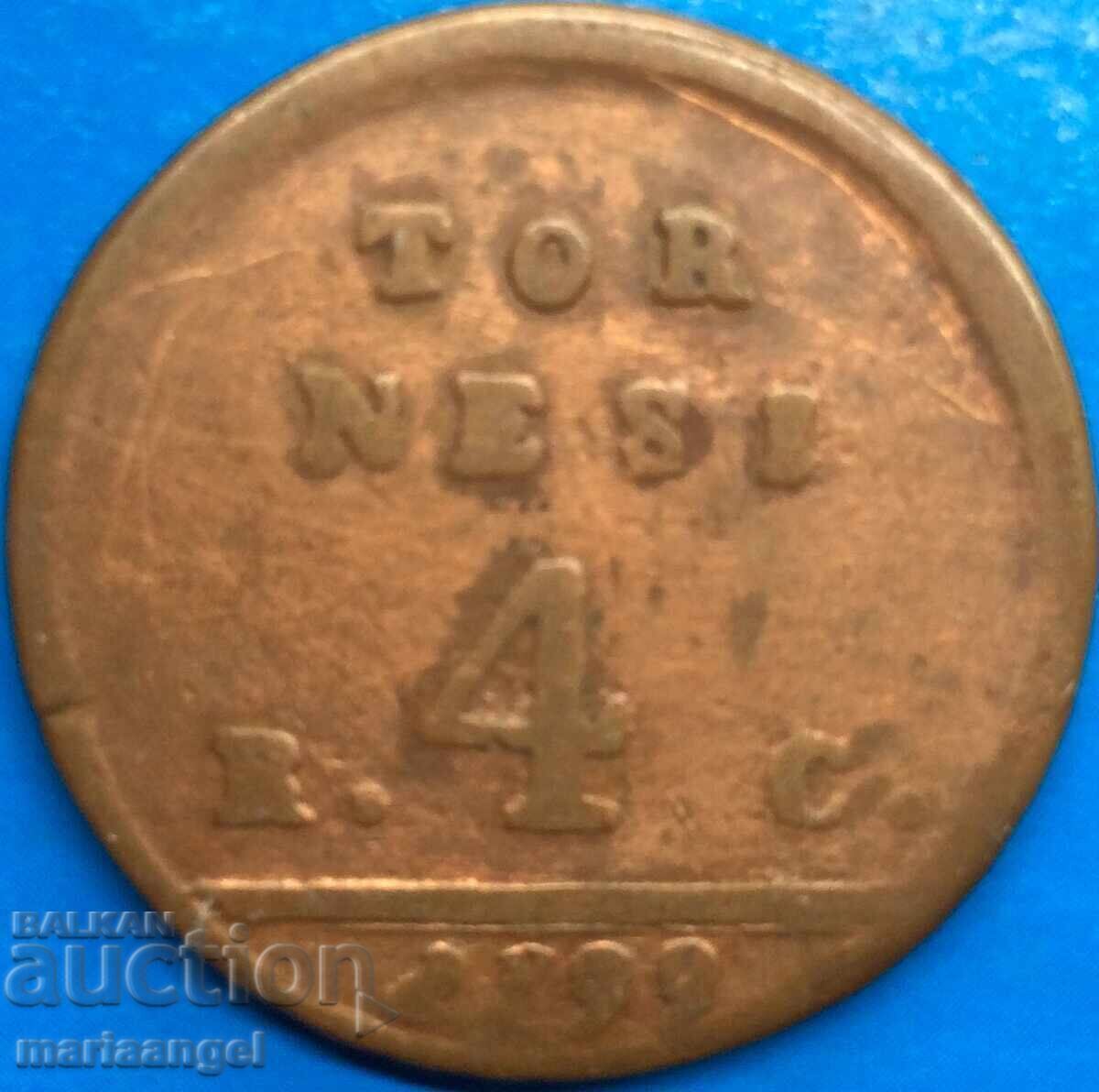 Νάπολη 4 Tornesi 1799 Ιταλία Ferdinand IV R2!!! με τιμή 114.00 BGN | € 58.29