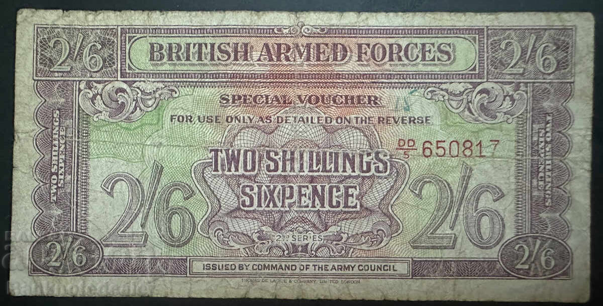 Anglia Forțele Armate Britanice 2/6 Șiling 1948 Ref 0817 Anglia Forțele Armate Britanice 2/6 Șiling 1948 Ref 0817
