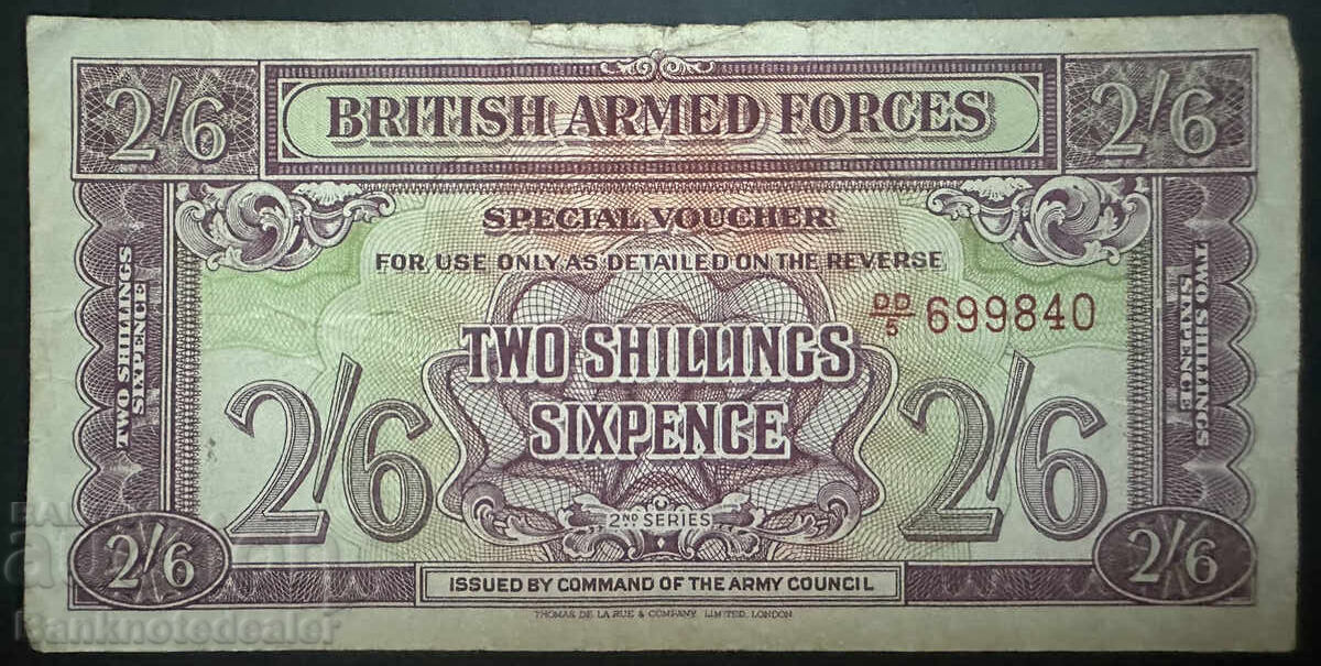 England British Armed Forces 2/6 Shilling 1948 Ref 0817