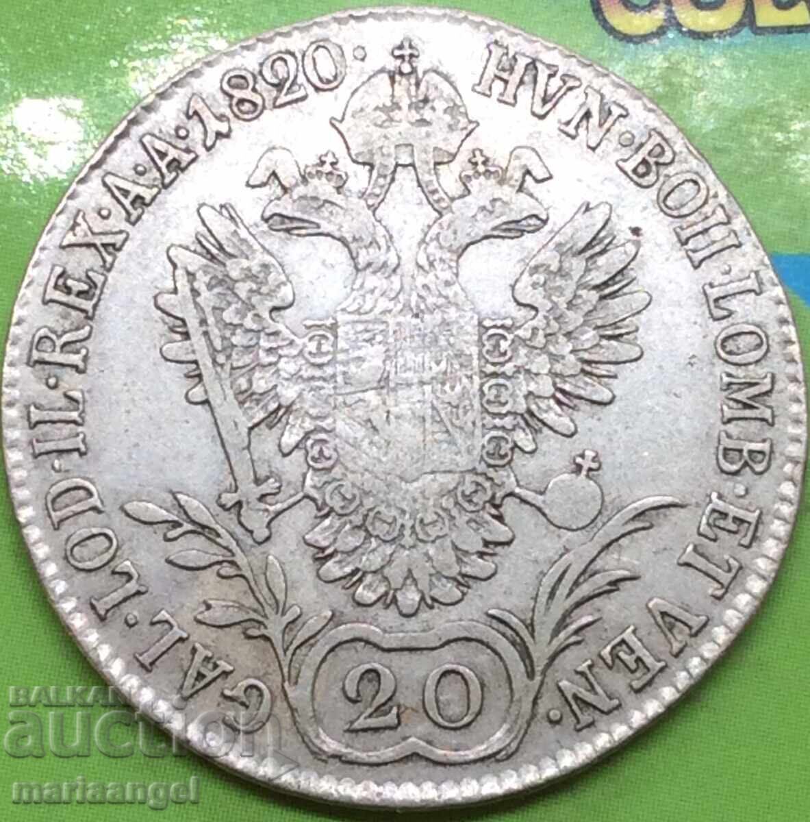 Αυστρία 1820 20 Kreuzer A - Βιέννη ασήμι - 6