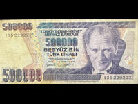 Turkey 500,000 Lira 1970 1998 Prefix L Pick 212 Ref 9222