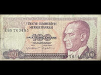 Turcia 100 Lire 1970 Pick 194a Ref 3485
