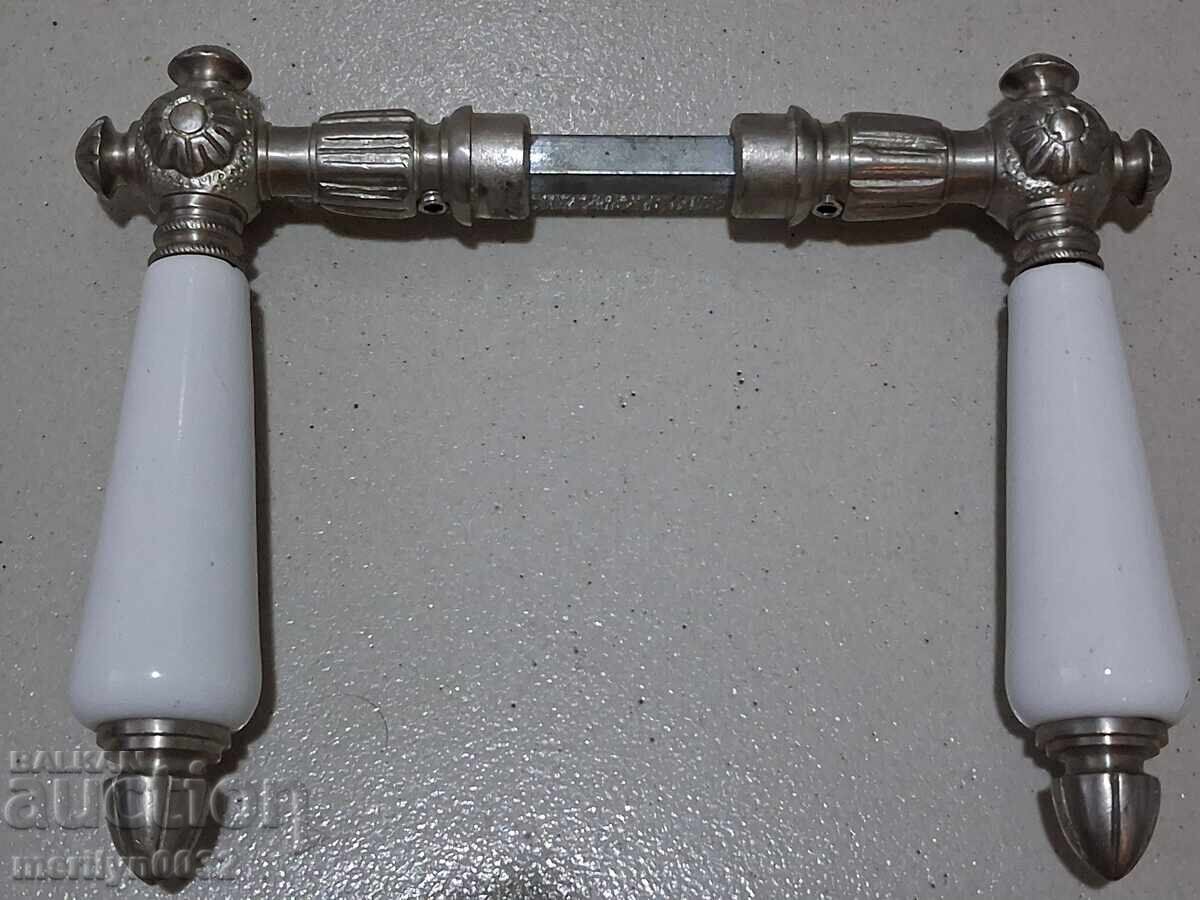 Доставка на Стара брава бронзов обков ръкохватки с порцелан