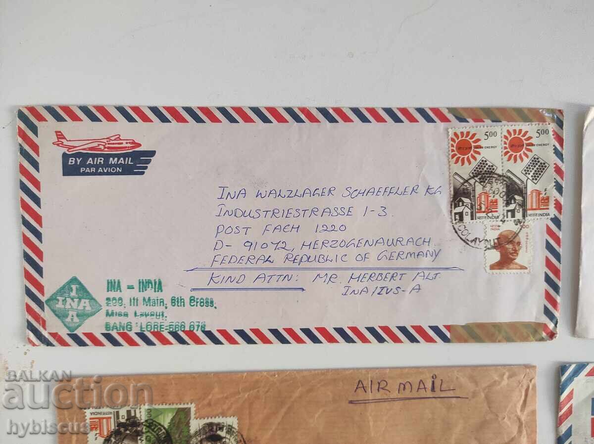 Licitație 4x aerogramă India 1990