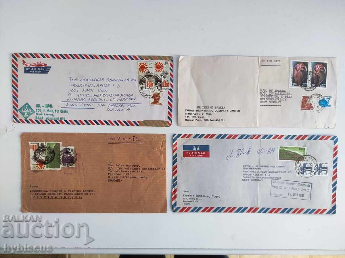 4x aerogramă India 1990